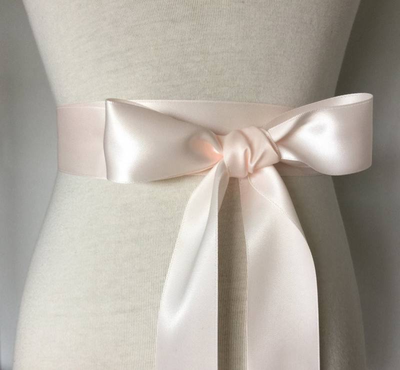 1, 5 Zoll | 3, 8 cm Oder 38 Mm Band Schärpe-Light Blush Schärpe-Sideshow Rose Gürtel-Blumen-Mädchen Schärpe-Braut Schärpe-Bridesmaid von RoseybloomBoutique