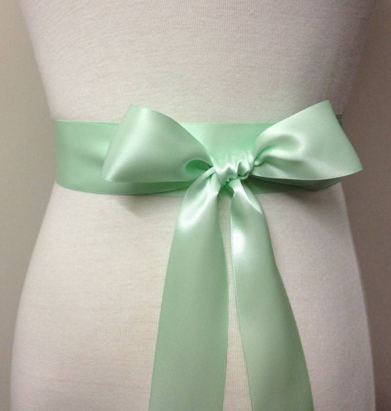 1, 5 Zoll | 3, 8 cm Oder 38 Mm Band Schärpe-Light Mint Schärpe-Mint Gürtel-Blumenmädchen Schärpe-Braut Schärpe-Brautjungfer Schärpe-Hochzeit von RoseybloomBoutique