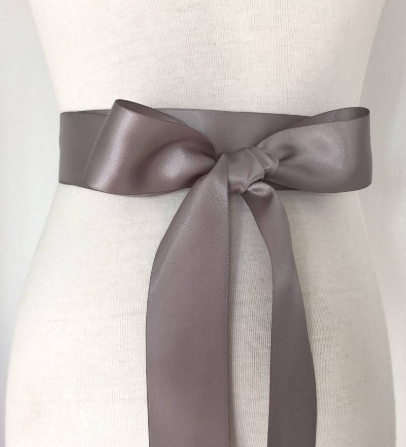 1, 5 Zoll | 3, 8 cm Oder 38 Mm Band Schärpe-Metallgrau Schärpe-Dunkelgrau Gürtel-Blumen-Mädchen Schärpe-Braut Gürtel-Brautjungfer von RoseybloomBoutique