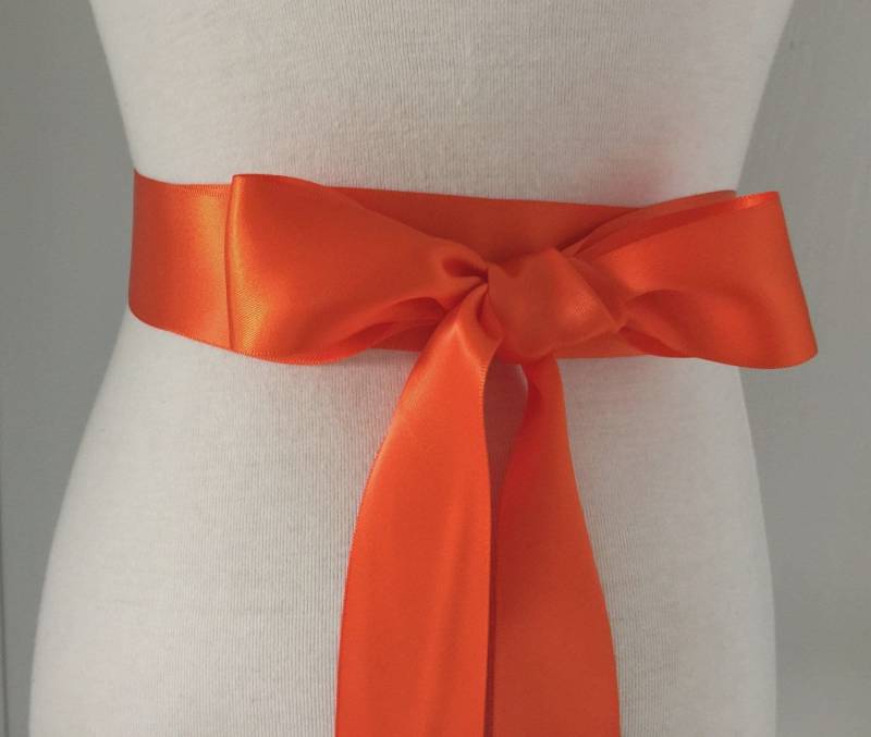 1, 5 Zoll | 3, 8 cm Oder 38 Mm Band-Schärpe-Tangerine Schärpe-Orange Gürtel-Blumen-Mädchen Schärpe-Braut Schärpe-Brautjungfer Schärpe-Hochzeit von RoseybloomBoutique
