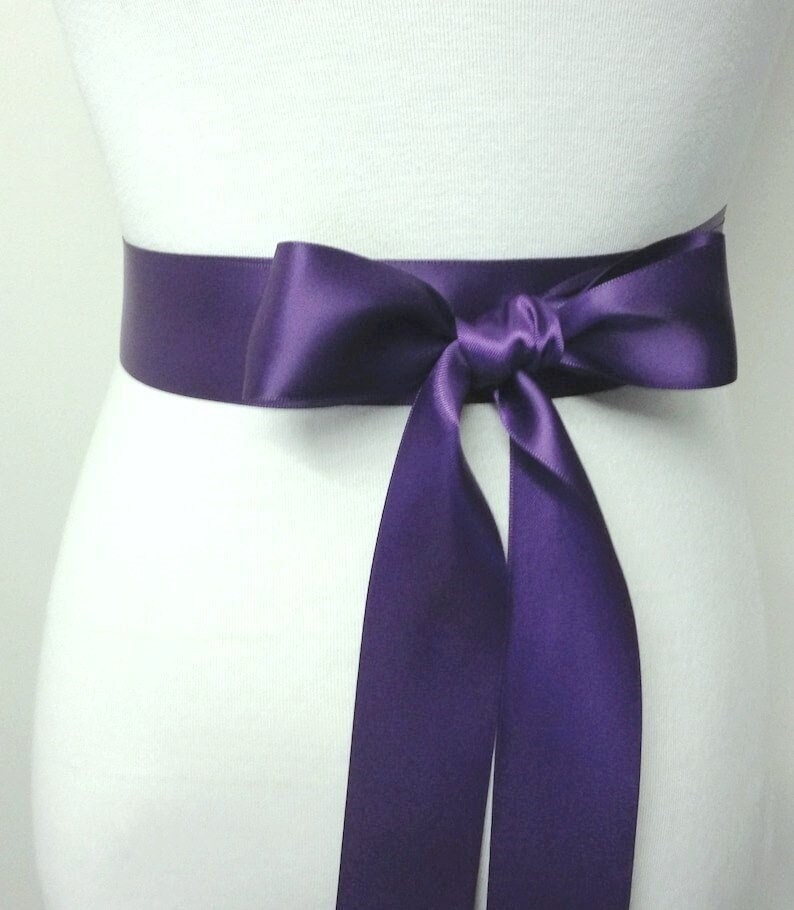 1, 5 Zoll | 3, 8 cm Oder 38 Mm Band Schärpe-Violet Schärpe-Deep Purple Gürtel-Blumen-Mädchen Schärpe-Braut Schärpe-Brautjungfer von RoseybloomBoutique