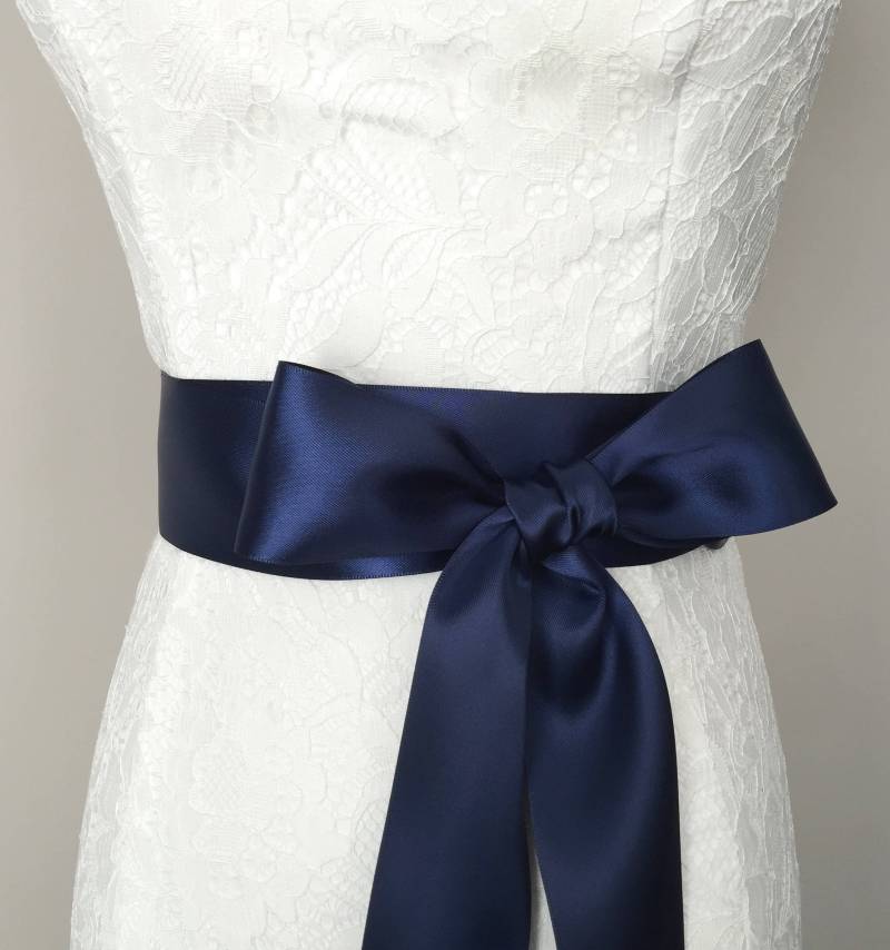 2 Zoll | 5 cm Oder 50 Mm Band-Schärpe-Navy Schärpe-Navy Gürtel-Blumen-Mädchen Schärpe-Braut Schärpe-Brautjungfer Schärpe-Hochzeit von RoseybloomBoutique