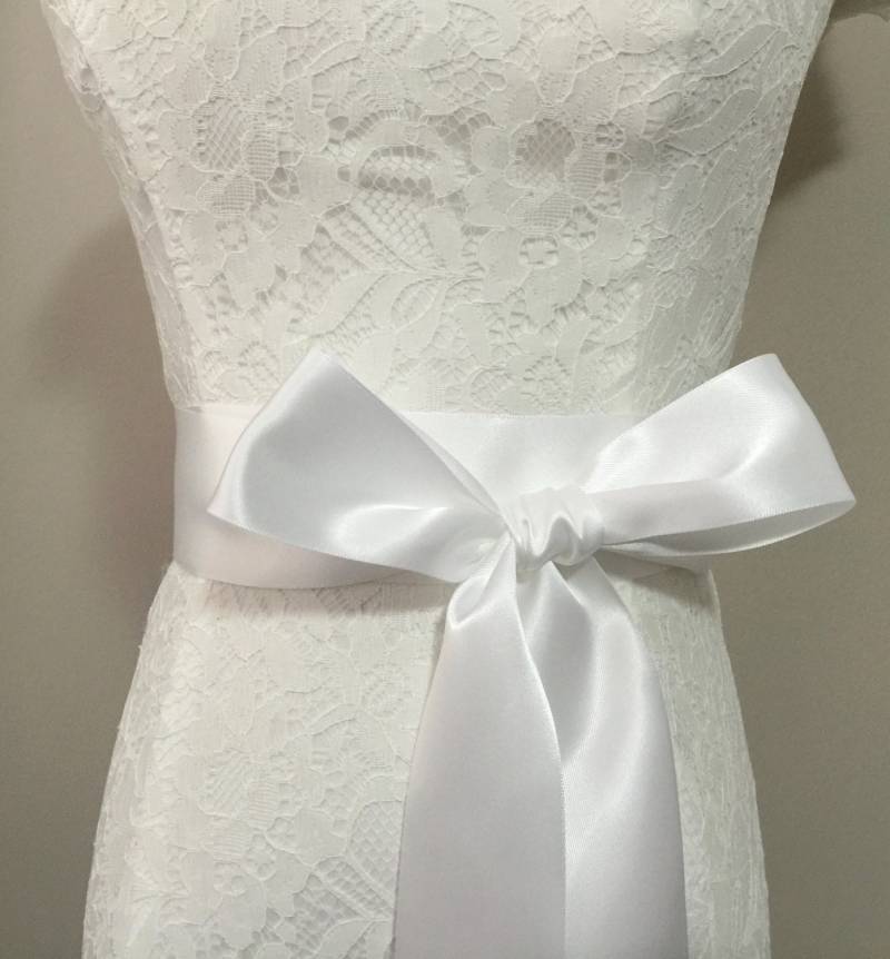 2 Zoll | 5 cm Oder 50 Mm Band Schärpe-Weiße Gürtel-Blumen-Mädchen Schärpe-Braut Schärpe-Brautjungfer Schärpe-Hochzeit Schärpe-Doppelseitiges von RoseybloomBoutique