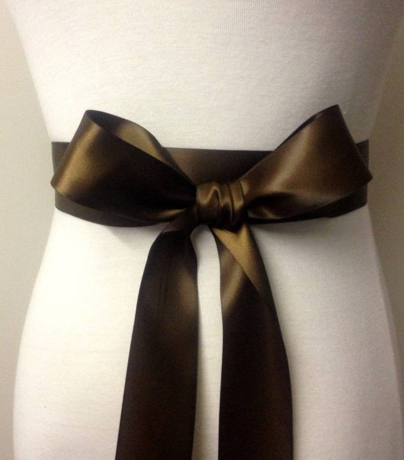 Braun Doppelseitige Satinband Schärpe-1, 5 Zoll | 3, 8 cm Oder 38 Mm Breite-Schokoladen Gürtel-Blumenmädchen Schärpe-Braut Schärpe-Brautjungfer von RoseybloomBoutique