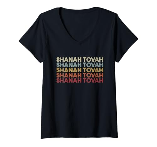 Damen Shanah Tovah Rosh Hashanah Shofar Yom Kippur Jewish Hanukkah T-Shirt mit V-Ausschnitt Damen Shanah Tovah Rosh Hashanah Shofar Yom Kippur Jewish Hanukkah T-Shirt mit V-Ausschnitt von Rosh Hashanah Shofar Yom Kippur Jewish New Year