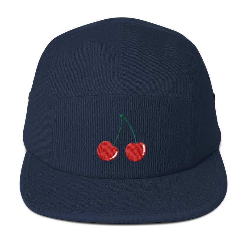 5 Panel Camper Cap Schirmmütze Embroidered/Bestickt Cherries/Kirschen von RosiFeist