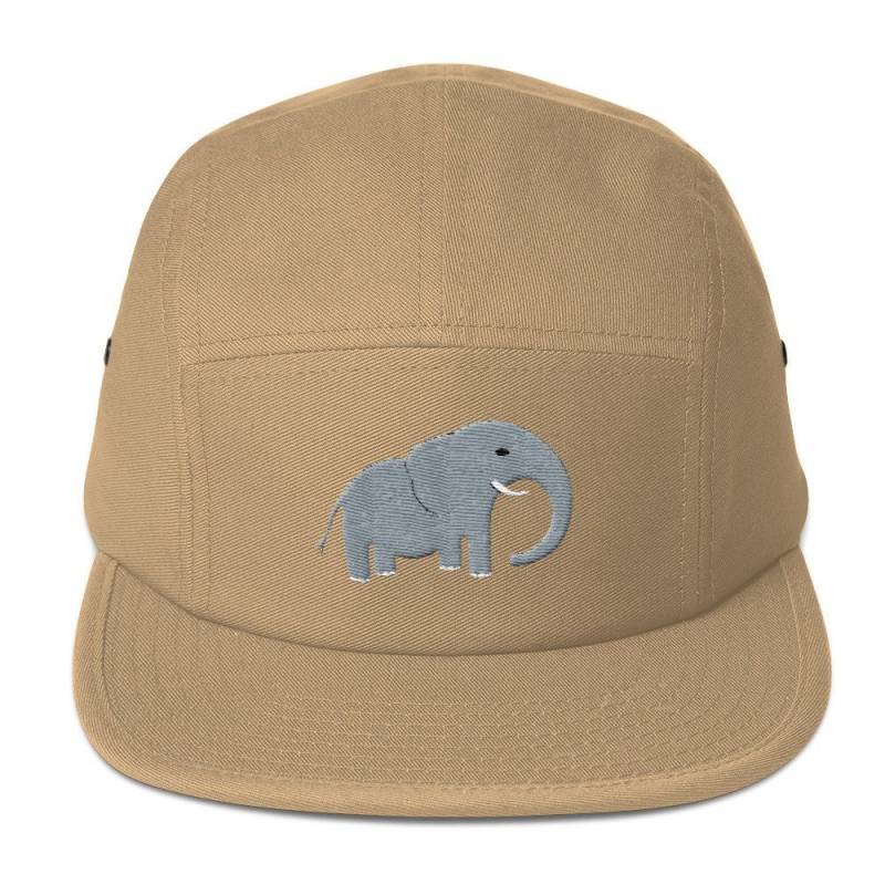 5 Panel Camper Cap Schirmmütze Embroidered/Bestickt Elephant/Elefant von RosiFeist