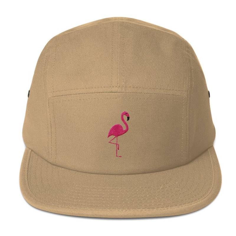 5 Panel Camper Cap Schirmmütze Embroidered/Bestickt Flamingo von RosiFeist