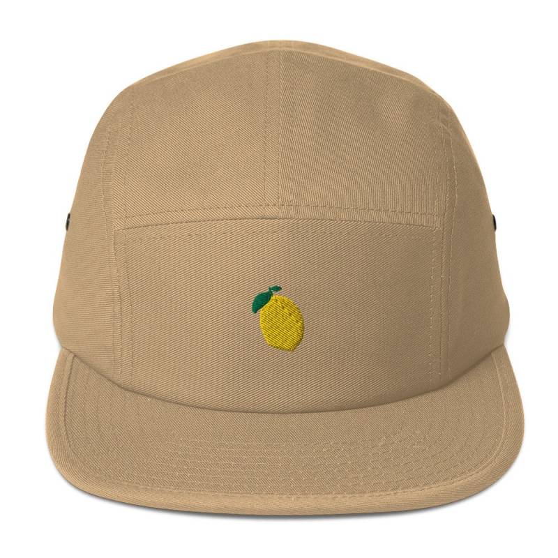 5 Panel Camper Cap Schirmmütze Embroidered/Bestickt Lemon/Zitrone von RosiFeist