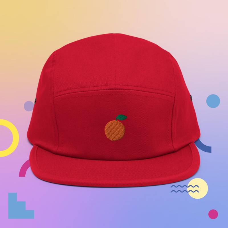 5 Panel Camper Cap Schirmmütze Embroidered/Bestickt Orange von RosiFeist