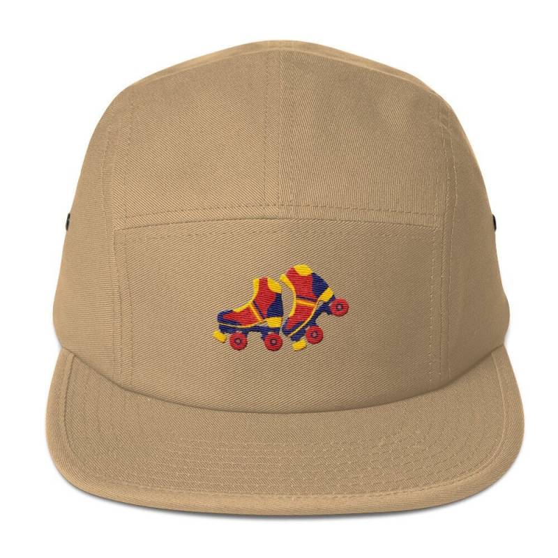 5 Panel Camper Cap Schirmmütze Embroidered/Bestickt Roller Skates/Rollschuhe von RosiFeist