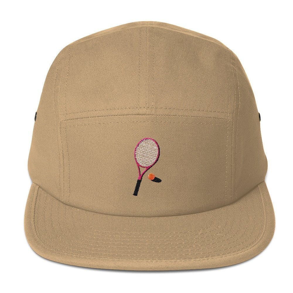 Unisex 5 Panel Cap Schirmmütze Mit Besticktem Tennisschläger von RosiFeist