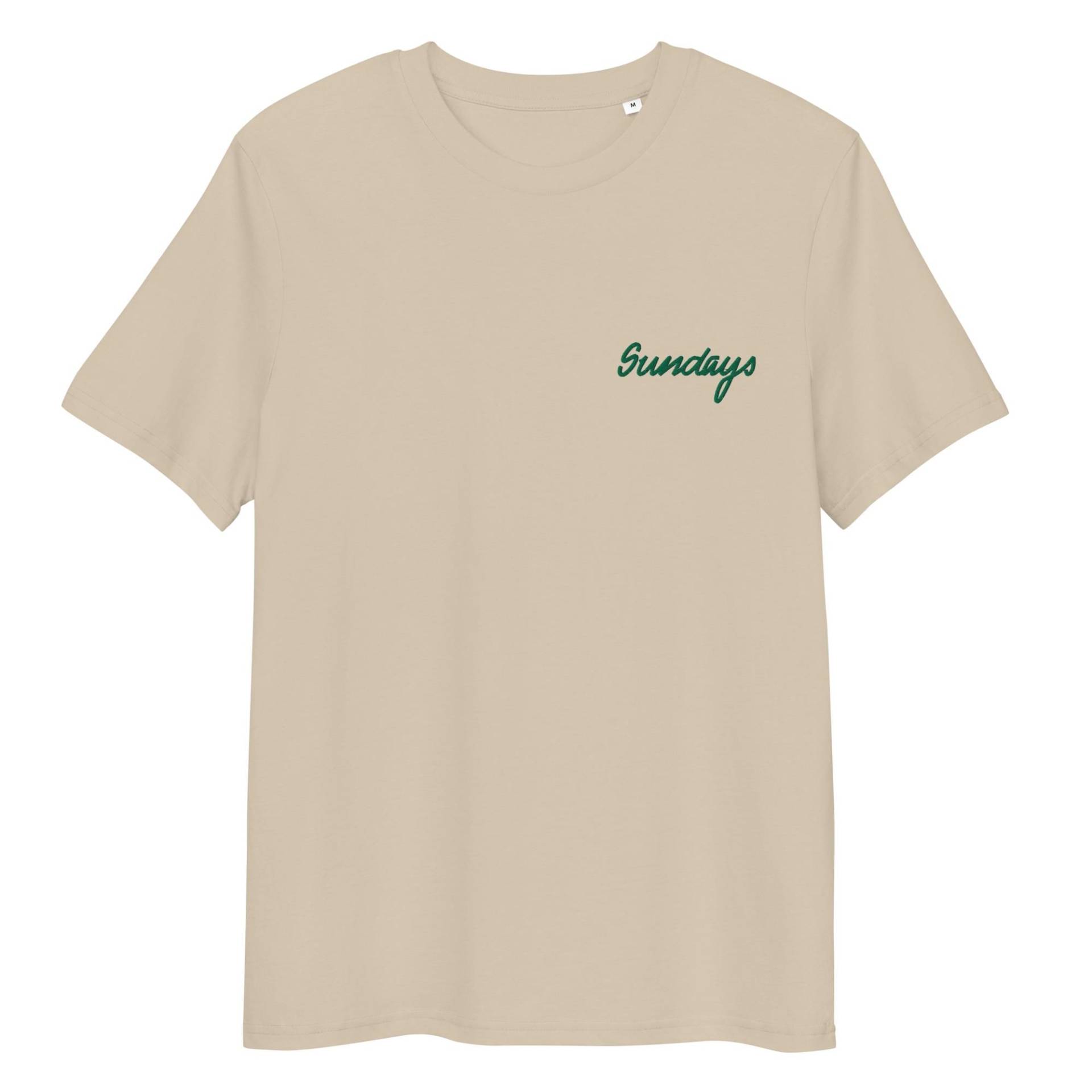 Unisex-Bio-Baumwoll-T-Shirt Bestickt "Sundays" von RosiFeist