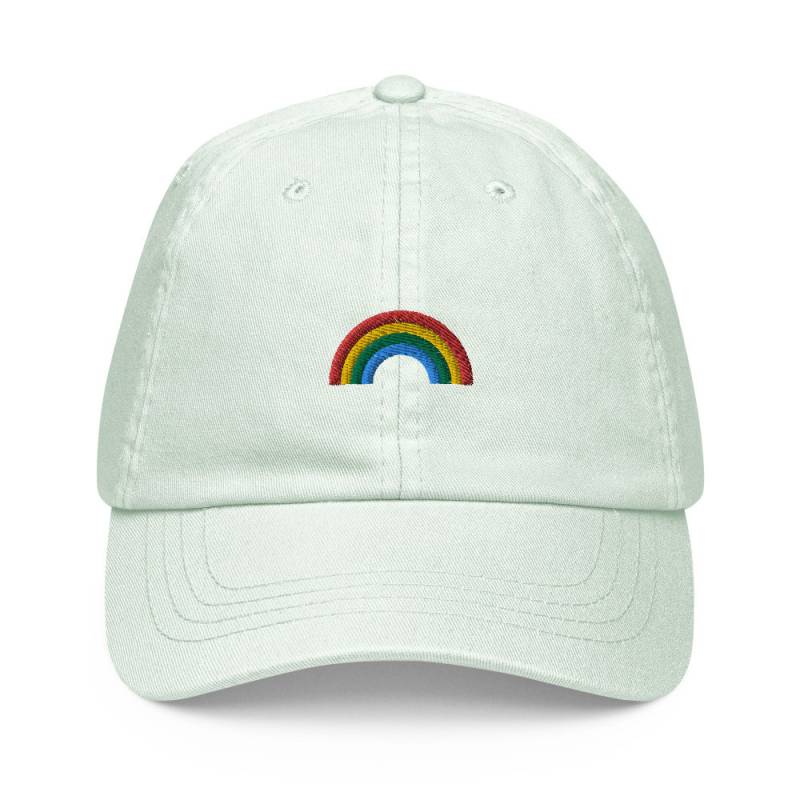 Unisex Dad Hat/Baseball Cap Pastel Bestickt Mit Regenbogen Rainbow von RosiFeist
