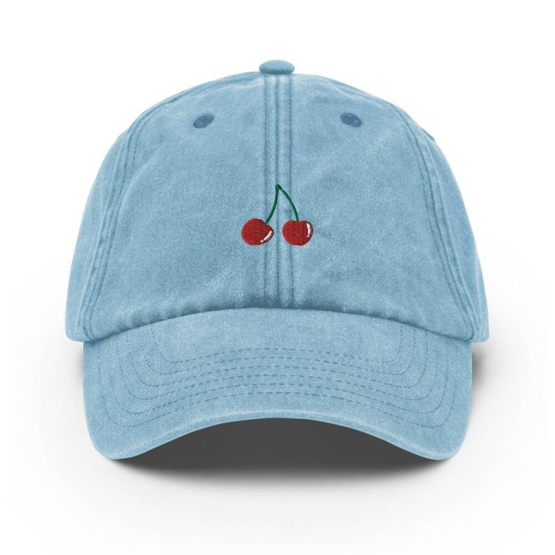 Unisex Vintage-style-Cap/Dad Hat Baseball Cap Bestickt Mit Kirschen Cherries von RosiFeist
