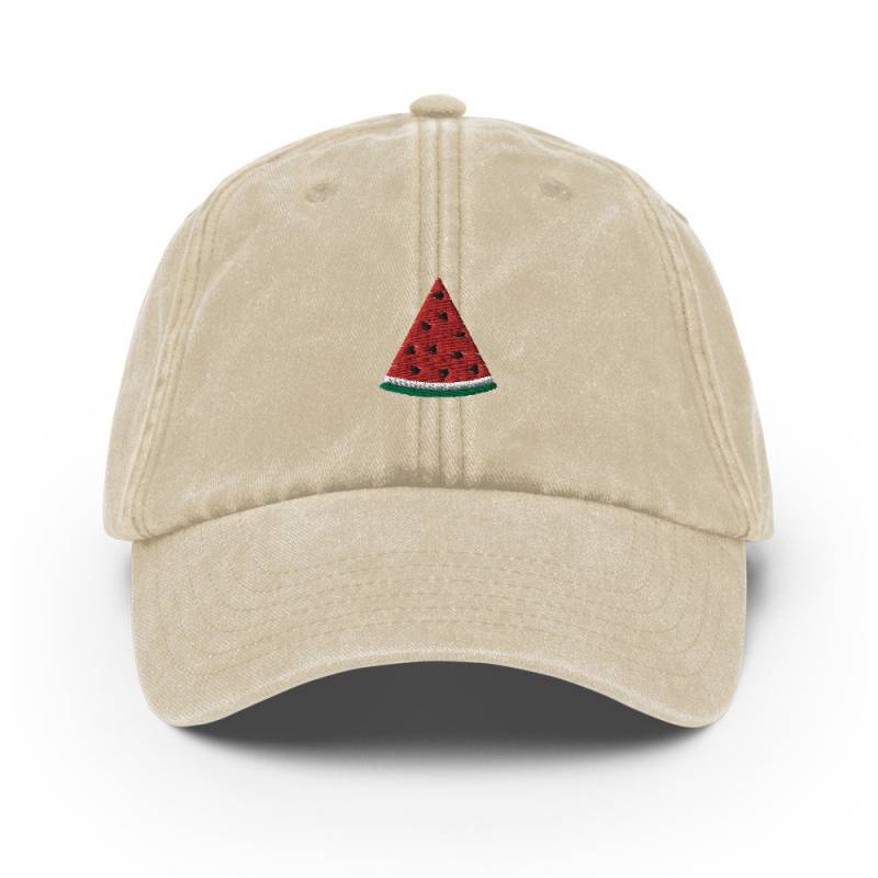 Unisex Vintage-style-Cap/Dad Hat Baseball Cap Besticktem Melonenstück Melon Slice von RosiFeist