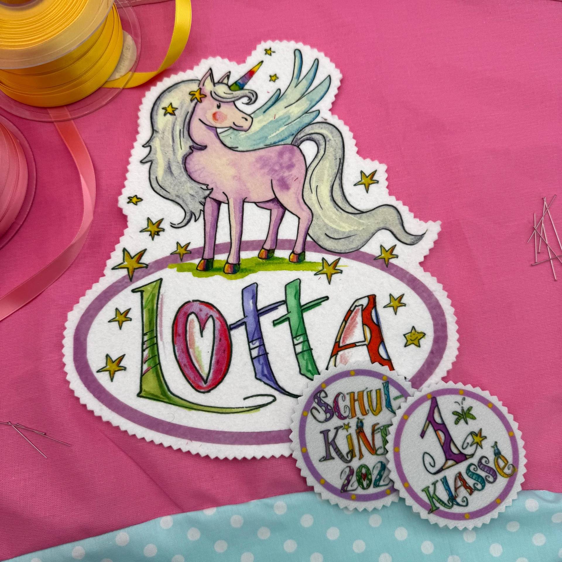 Namen Aufnäher, Einhorn Mit Flügel 2025, Diy Schultüte , Zuckertüte, Einschulung, Zum Selbernähen, Rosirosinchen von RosiRosinchen