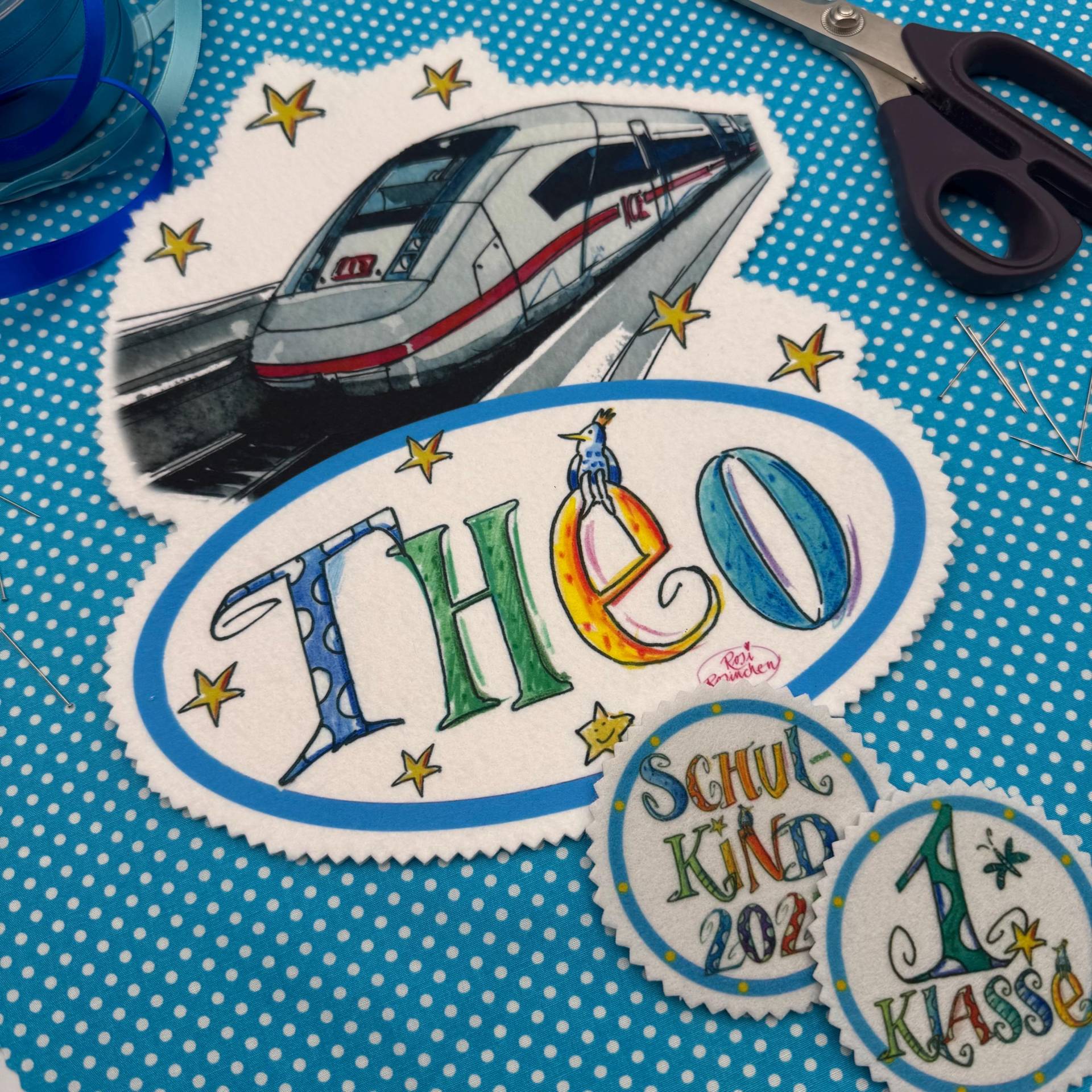 Namen Aufnäher, Ice Patch Regionalzug Eisenbahn 2024, Diy Schultüte , Zuckertüte, Einschulung , Rosirosinchen von RosiRosinchen