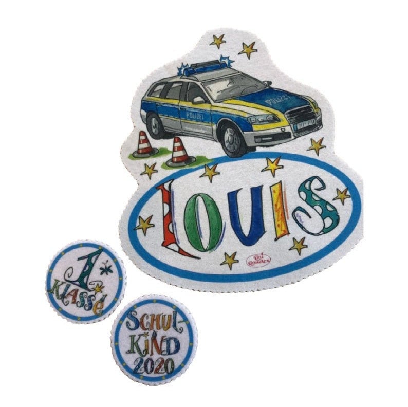 Schultüte Aufnäher 2024, Polizeiauto Patch , Diy Bastelset Polizei , Rosirosinchen von RosiRosinchen