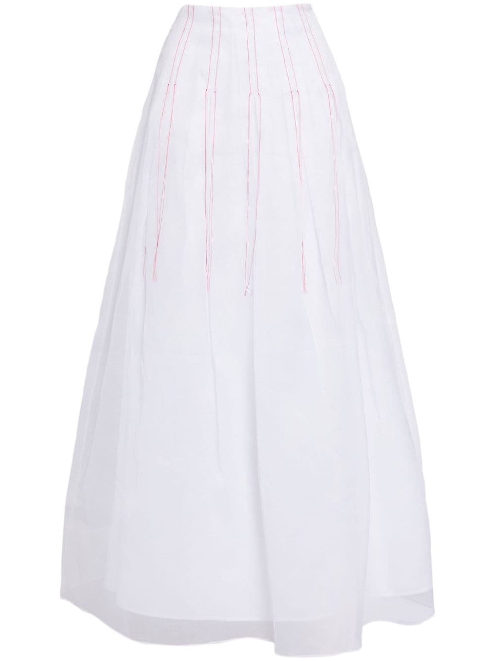 Rosie Assoulin contrast thread-detail cotton midi skirt - Weiß von Rosie Assoulin