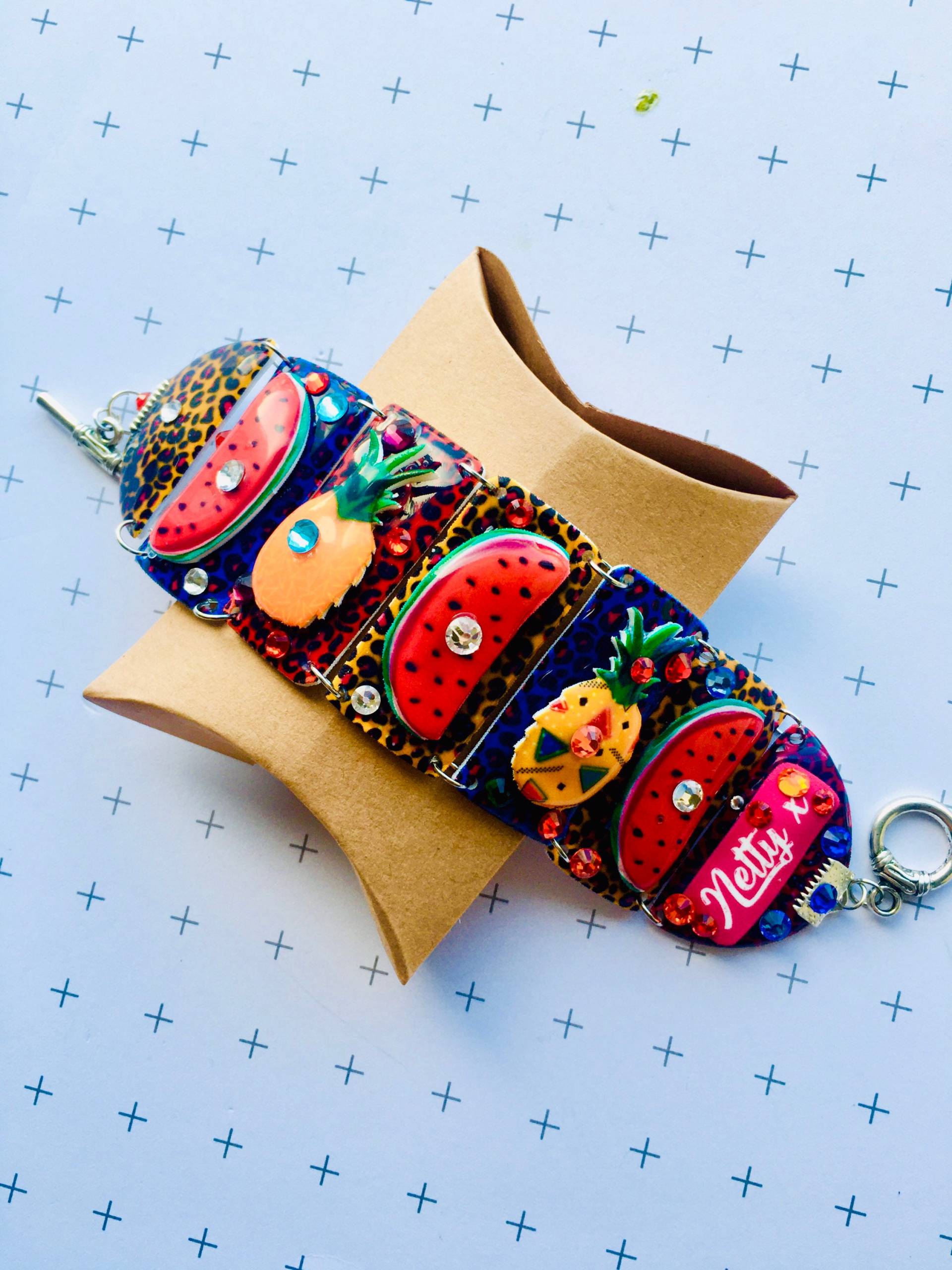 Retro Ananas Armband Leopard Print Rockabilly Armreif Retro Ananas Armband Leopard Print Rockabilly Armreif von RosieRoseParker