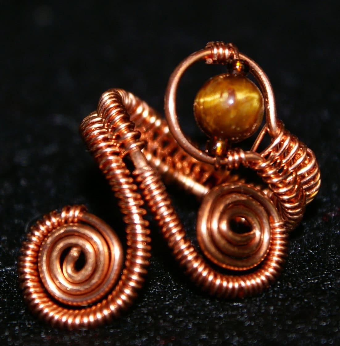 Kupferdraht Ring Mit Tigerauge Kupferdraht Ring Mit Tigerauge von RosiesArtSoup