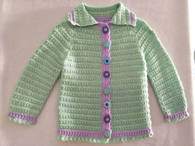 Smiley Gesicht Blumenpullover & Kopfband von RosiesBabyCrochet