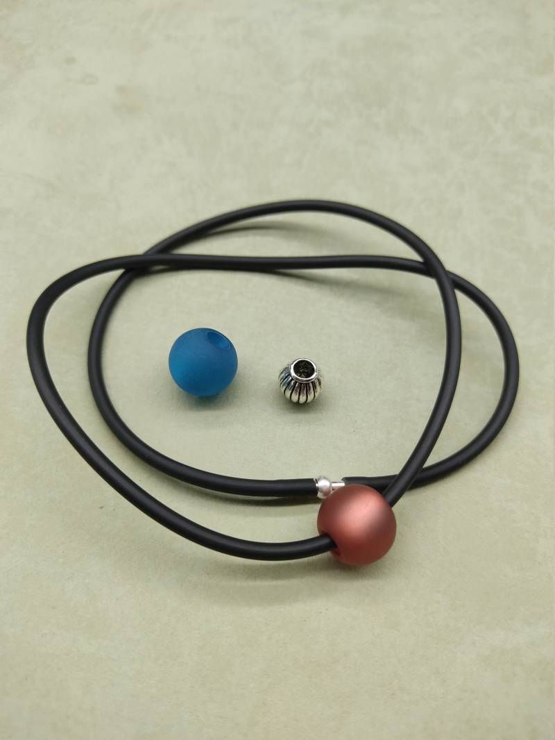 Schmuckschlauch Pvc Mit Polaris-Und Metallperlen, Schmuckschlauch Verschlusssystem, Großlochperlen von RosisDream