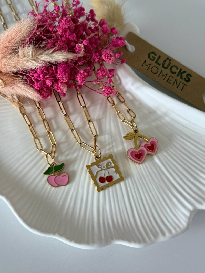 Halskette Kirsche Edelstahl Halskette Kirsche Edelstahl von RosisDreamPearls