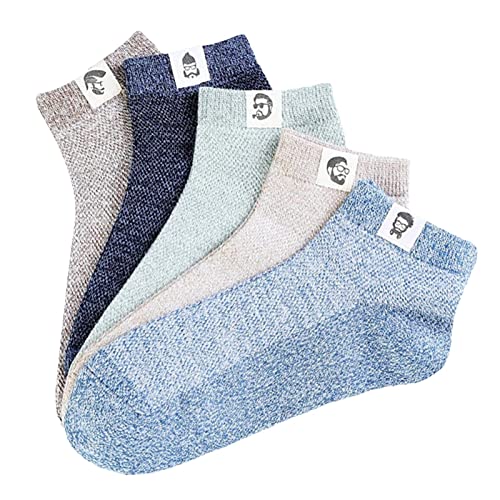 Atmungsaktive Sommersocken | 5 Paar Sommer-Kühlsocken Mesh,Mit Stoffetikett dünne Mesh-Socken Herren-Knöchel-Low-Cut-Sportsocken für Frauen auf Reisen Rosixehird von Rosixehird