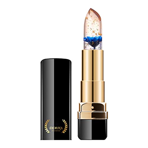 Crystal Flower Jelly Lippenstift,Magic Temperature Color Change Lipgloss | Feuchtigkeitscreme Flower Lip Stick Langanhaltender nahrhafter Lippenbalsam Magic Color Change Lipgloss Rosixehird von Rosixehird