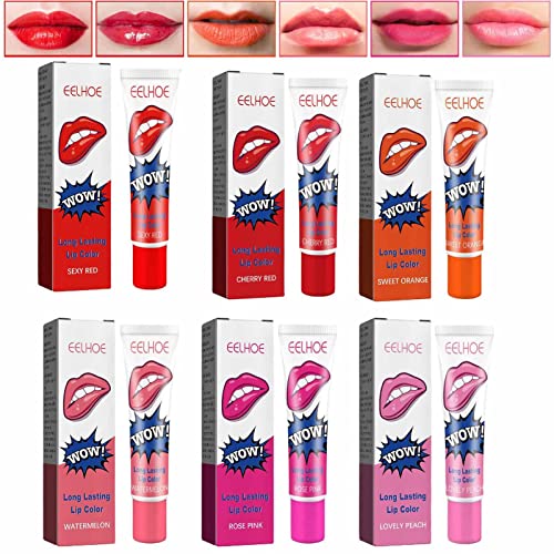 Peel Off Lip Stain, Magic Tattoo Lipgloss, Antihaft Cup Long Lasting Peel Reveal Lip Tint Lip Stain für Frauen Mädchen von Rosixehird