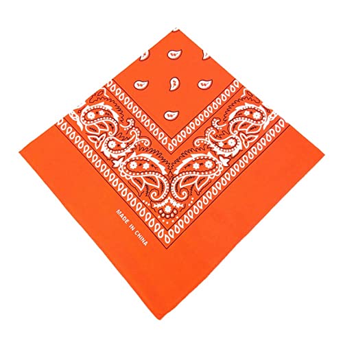 Rosixehird Bandana Kopftuch, Paisley Halstuch Kopf, Taschentuch, Multifunktionsfarbenes Fahrrad-Stirnband Halstuch Taschentuch Für Männer Frauen Hip-Hop Sporting, Orange von Rosixehird