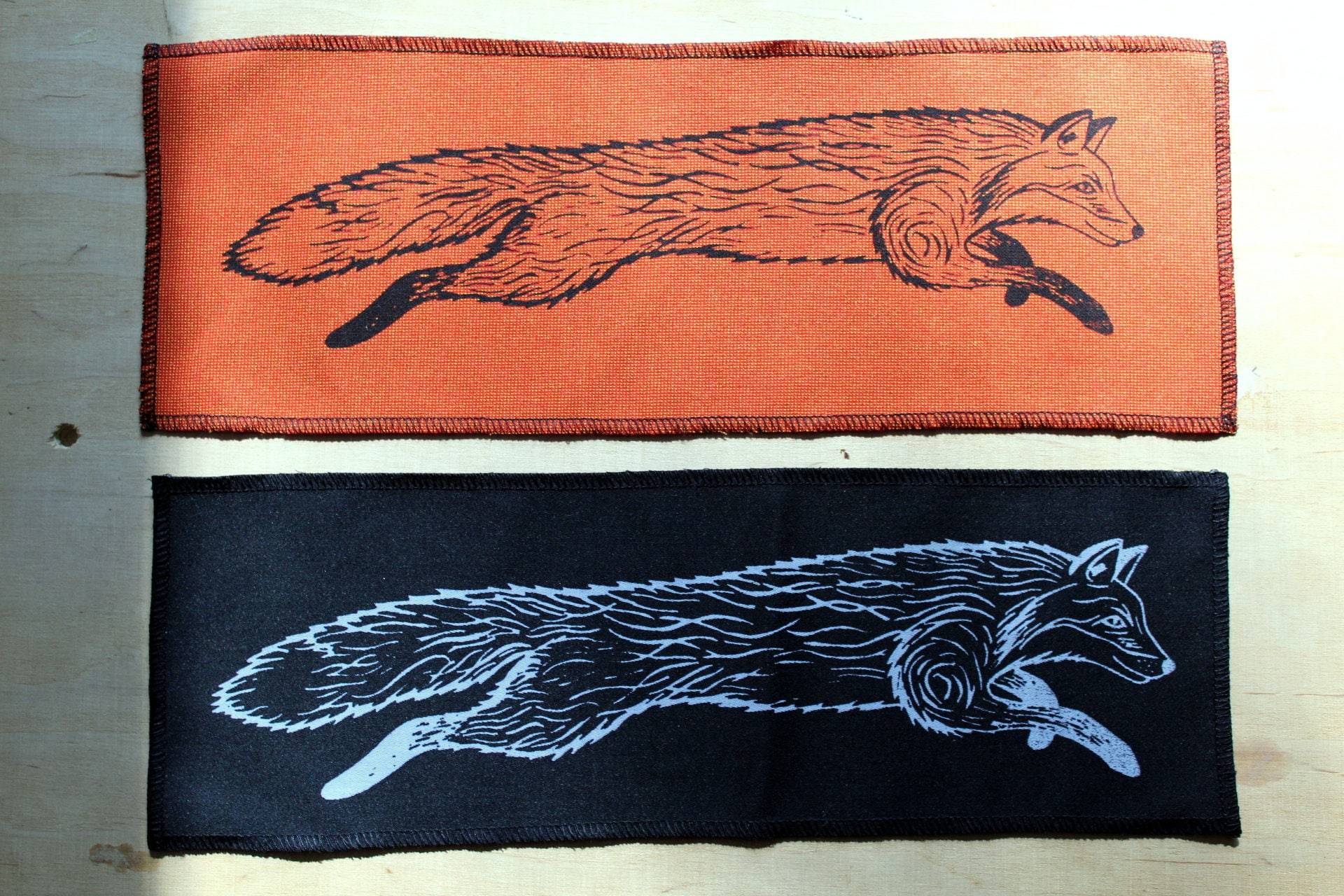 Springender Fuchs - Siebdruck Zum Aufnähen von RoskaArt