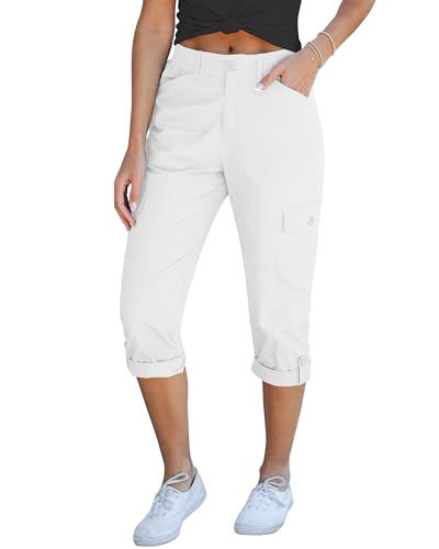 Roskiky Cargo Capri Damen Hosen Bequem Kuschel Hose Elfenbeinweiß L Roskiky Cargo Capri Damen Hosen Bequem Kuschel Hose Elfenbeinweiß L von Roskiky