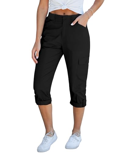 Roskiky Cargo Capri Damen Hosen Elegant Damen 3/4 Hose Sommer Schwarz XXL Roskiky Cargo Capri Damen Hosen Elegant Damen 3/4 Hose Sommer Schwarz XXL von Roskiky
