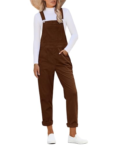 Roskiky Cord Latzhose Damen Lang Overall Damen Sommer Lang Friar Brown XL von Roskiky