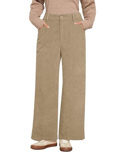 Roskiky Cord Hosen Damen Hose Damen Herbst Hose Weites Bein Khaki XL von Roskiky