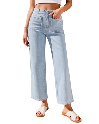 Roskiky Damen Jeans 3/4 Hose Sommer Stretch Hose Baggy Vintage Light Wash S Roskiky Damen Jeans 3/4 Hose Sommer Stretch Hose Baggy Vintage Light Wash S von Roskiky