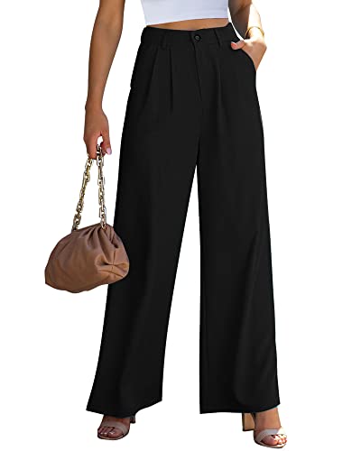 Roskiky Hosen Damen Lockere Hose Damen Baggy Hose Damen 3/4 Hosen Damen Sommer Hose Baggy Leichte Hose Damen Damen Hose Locker Schwarz M von Roskiky