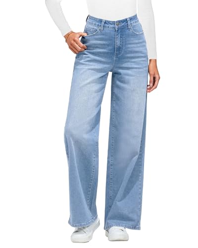 Roskiky Jeans Bootcut Damen Hose Damen Herbst Jeans Mit Weitem Bein Bay Blue M von Roskiky