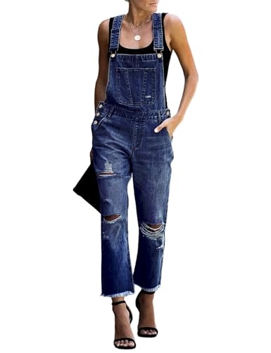 Roskiky Jeans Overall Damen Jumpsuit Jumpsuit Damen Sexy Cargo Hosen Hot Pants Jeans Women Jeans Latzhose Damen Latzhose Damen Blau Blau M von Roskiky