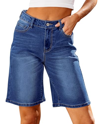 Roskiky Jeans Short Damen Kurze Damen Jeans Dunkelblau XL von Roskiky