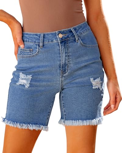 Roskiky Damen Jeans Shorts Himmelblau M, Hohe Taille, 7 Zoll Innenseite, Stretch Denim, Sommer, Nashville, Country, Western, Strand, Urlaub, Nacht, Ausgehen, X-Small - 56 Roskiky Damen Jeans Shorts Himmelblau M, Hohe Taille, 7 Zoll Innenseite, Stretch Denim, Sommer, Nashville, Country, Western, Strand, Urlaub, Nacht, Ausgehen, X-Small - 56 von Roskiky