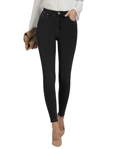 Roskiky Jeanshose Damen Jeans Damen Straight Hose Damen Herbst Leggings Damen Jeans Schwarz Damen Schwarz L von Roskiky