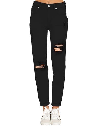 Roskiky Jeanshosen Damen Summer Pants Women Damen Jeans High Waist Winter Jeans Damen Hose Damen Herbst Schwarze Hose Damen Elegant Schwarz XXL von Roskiky