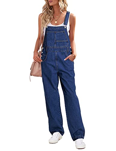 Roskiky Latzhose Damen Jeans Jumpsuit Damen Lang Overall Damen Jeans Sommer Overall Damen Mom Jeans Damen Overall Damen Sommer Oversize Latzhose Damen Jeans Sargassosee XL von Roskiky