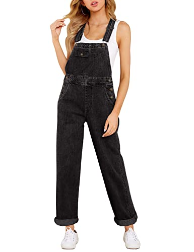 Roskiky Overall Damen Sommer Jeans Latzhose Damen Jumpsuit Damen Lang Sommer Overall Damen Grau Latzhose Damen Oversize Latzhose Damen Jeans Grau XL von Roskiky