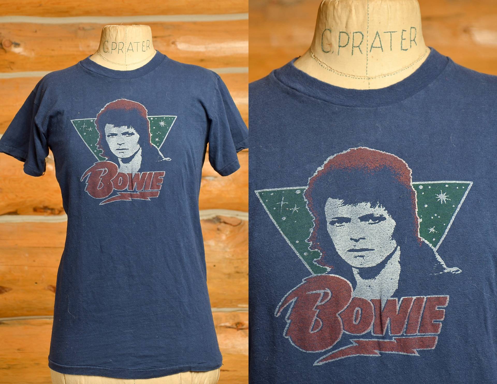 1970Er Jahre David Bowie Blaues Baumwolle Glam T Shirt von RoslynTrading