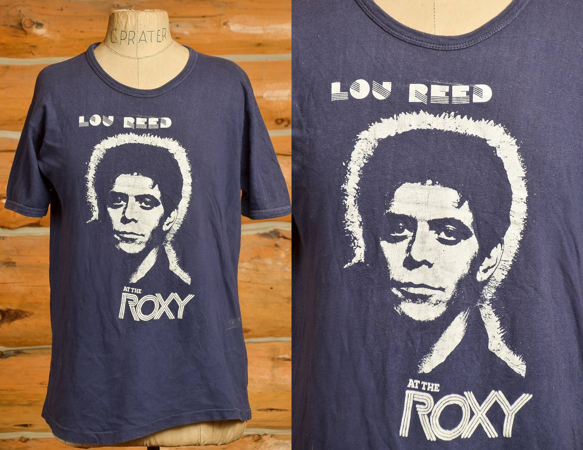 1970Er Jahre Lou Reed Live At The Roxy Blaues Baumwoll-T-Shirt von RoslynTrading